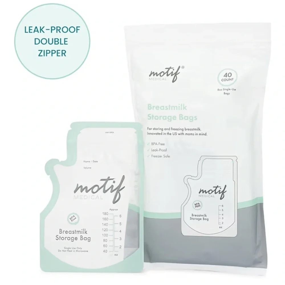 Motif Medical Breastmilk Storage Bags - White 100 count